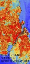 kort med temperaturmålinger over Københavnsområdet